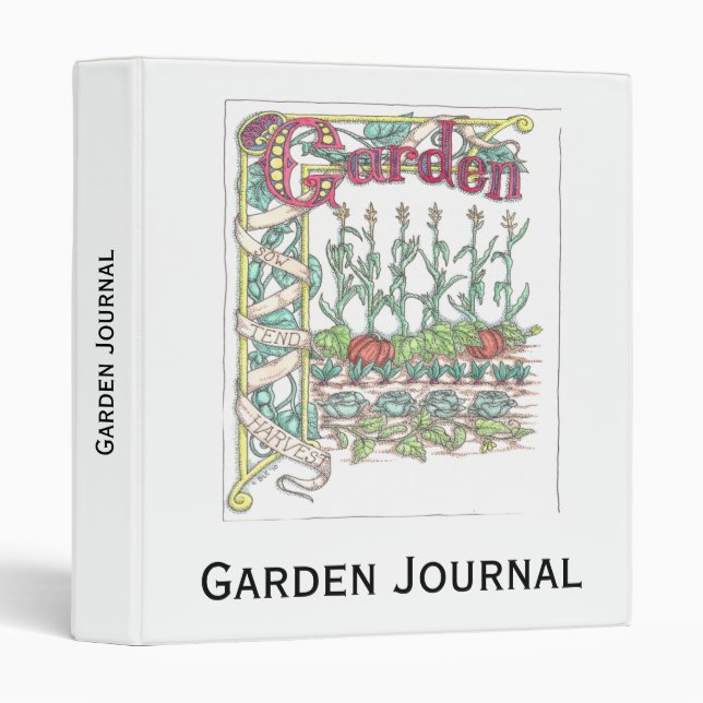 Classeur Journal de potager (Devant/Côté)