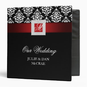 Classeur Joyaux de mariage élégants Rouge Noir Blanc