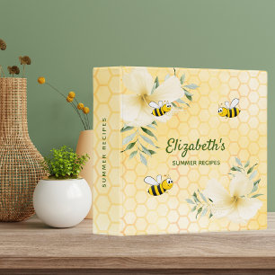 Classeur Joyeuse bosse abeilles jaune miel recettes de nour