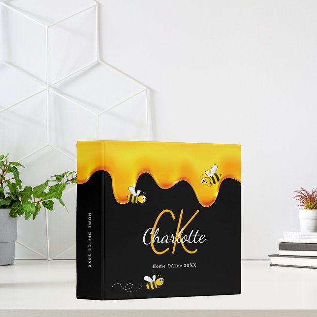 Classeur Joyeuse bumble abeilles doux miel noir école (Créateur téléchargé)