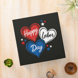 Classeur Joyeuse Fête du Travail Patriotes Cœurs Rouge Blan