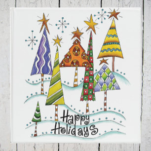 Classeur Joyeuses Fêtes ! Jolis sapins de Noël avec des éto