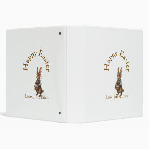 Classeur Joyeuses Pâques lapin brun avec oeufs amour ajoute