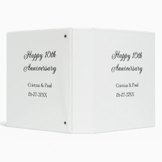 Classeur Joyeux 10e anniversaire simple nom de mariage mini