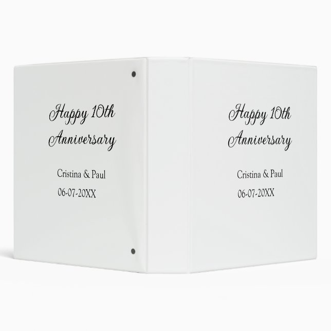 Classeur Joyeux 10e anniversaire simple nom de mariage mini (Arrière-plan)