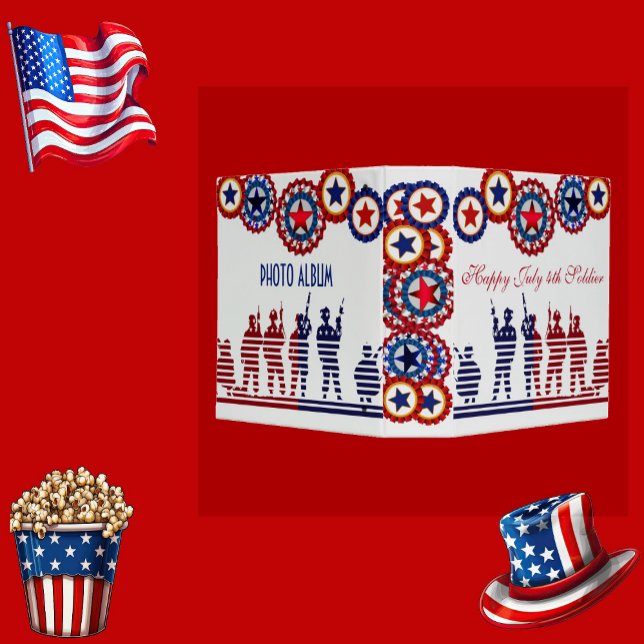 Classeur Joyeux 4 juillet American Soldier Flag Stars Award (Happy 4th July American Soldier Flag Stars Award 3 Ring Binder)