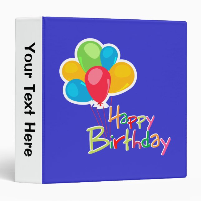 Classeur Joyeux anniversaire (Devant/Côté)