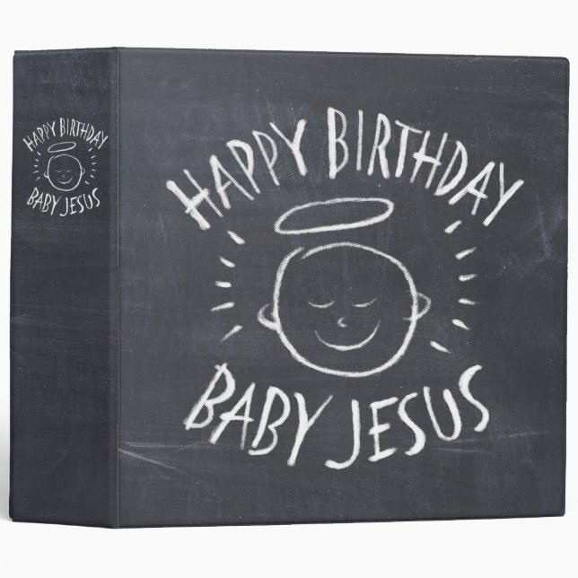 Classeur Joyeux bébé Jésus - tableau de Noël (Devant/Côté)