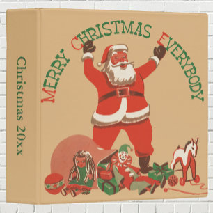 Classeur Joyeux Noël à tous ! Père Noël vintage