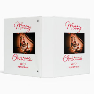 Classeur Joyeux Noël ajouter nom de famille photo rouge sim