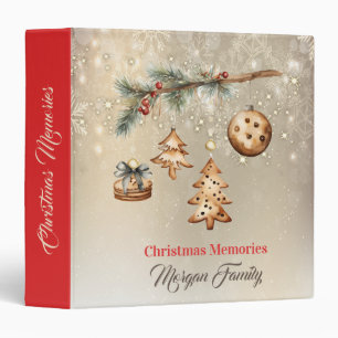 Classeur Joyeux Noël, Branche d'arbre, Ornements, Étoiles 