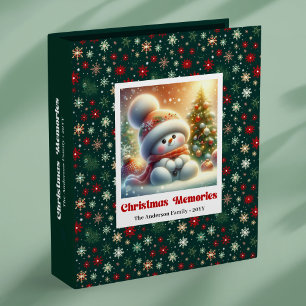 Classeur Joyeux Noël festif bonhomme de neige personnalisé 