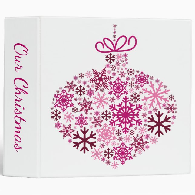 Classeur Joyeux Noël hiver Motif de flocon de neige (Devant/Côté)