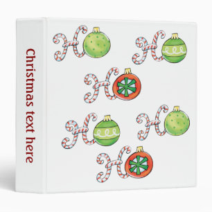 Classeur Joyeux Noël Ho Ho Ho, Cannes de Bonbon Ornements