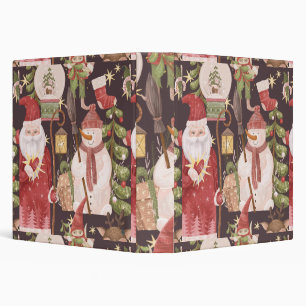 Classeur Joyeux Noël rétro Vintage Père Noël