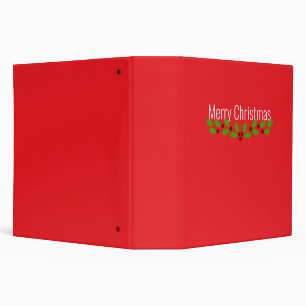 Classeur Joyeux Noël, rouge de fêtes,