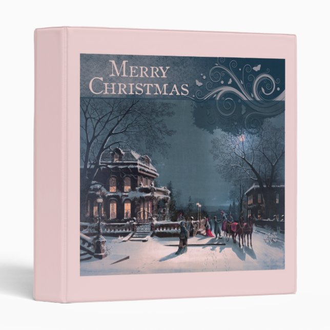 Classeur Joyeux Noël vintage (Devant/Côté)