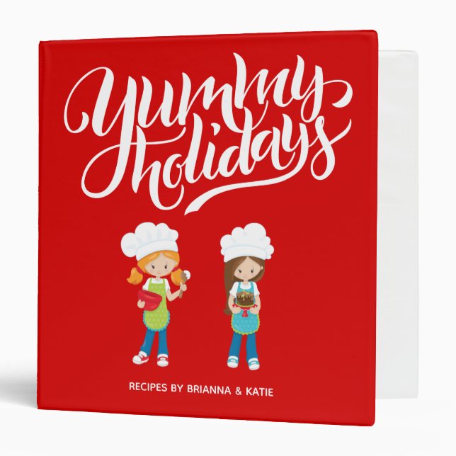 Classeur Jummy Vacances Brunette Redhead Girls Baking BFF (Devant/Intérieur)