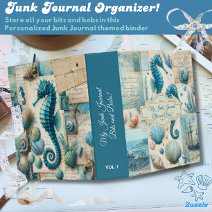 Classeur Junk Journal Stockage Vintage SeaHorses Ocean Sea