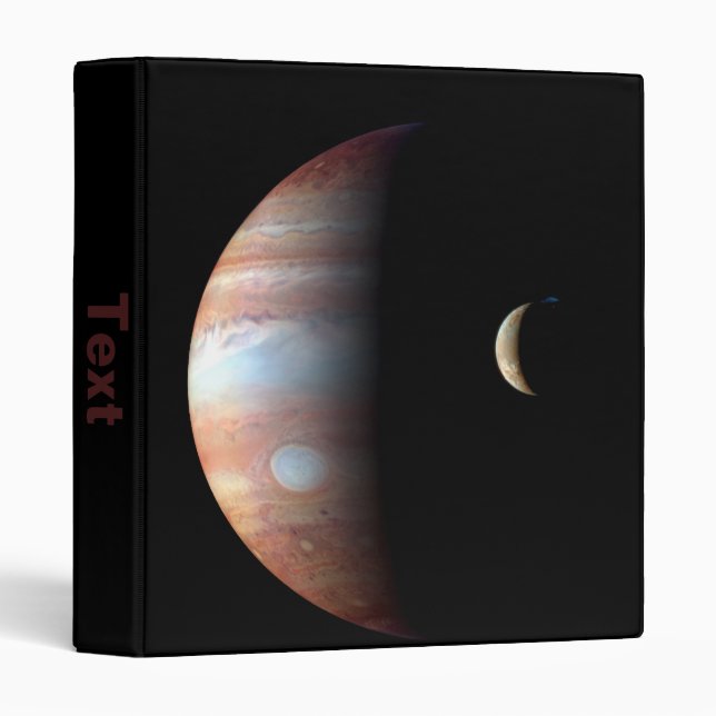 Classeur Jupiter Géant Gaz Planète & Io Galilée Lune (Devant/Côté)