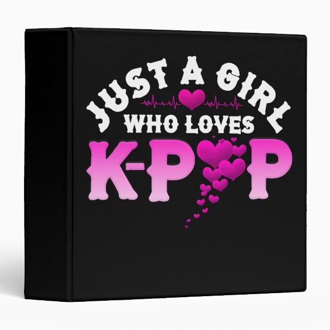 Classeur Just Girl Who Loves K-pop Finger Heart (Devant/Côté)