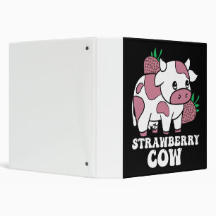 Classeur Kawaii fraise vache folle vache ferme animal