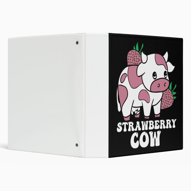 Classeur Kawaii fraise vache folle vache ferme animal (Arrière-plan)