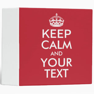 Classeur KEEP CALM personnalisé et votre texte