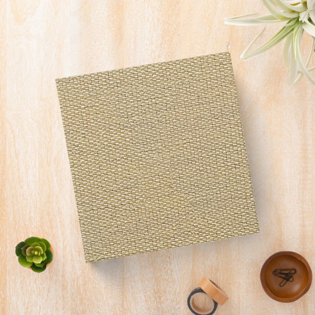Classeur Khaki Coffee Tan Brown Faux Burlap Motif Texture (In Situ)