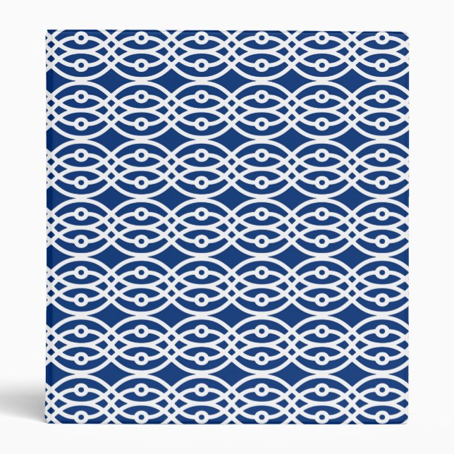 Classeur Kimono, bleu marine et blanc (Devant)