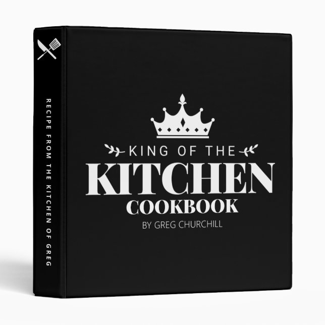 Classeur King of The Kitchen Black Cookbook Nom de la recet (Devant/Côté)