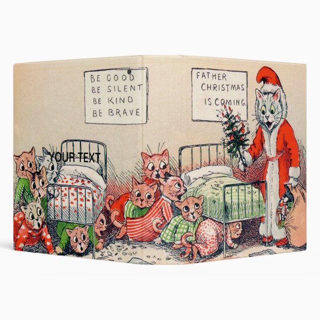 Classeur Kittens et Santa Cat, Louis Wain (Arrière-plan)