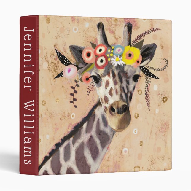 Classeur Klimt Giraffe | Couronne De Fleurs (Devant/Côté)