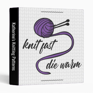 Classeur Knit Violet Rapide, Motif Chaud