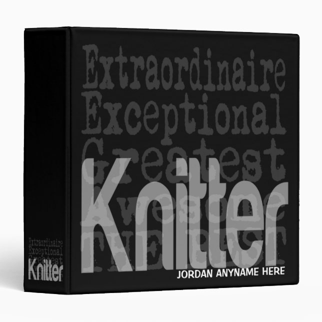 Classeur Knitter Extraordinaire PERSONNALISÉ (Devant/Côté)