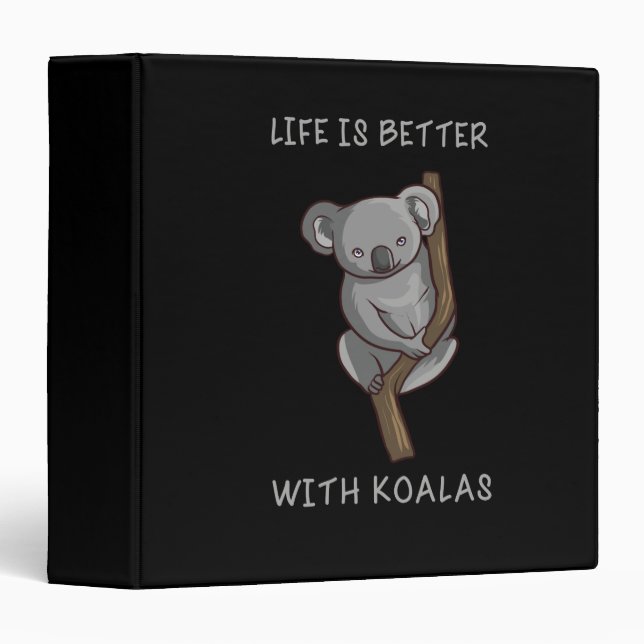 Classeur Koala - La Vie Est Meilleure Avec Les Koalas (Devant/Côté)