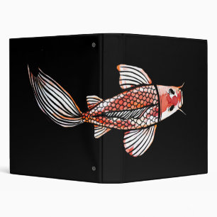 Classeur Koi Pond Art Kois Poissons Designs Rouge Calico Ko
