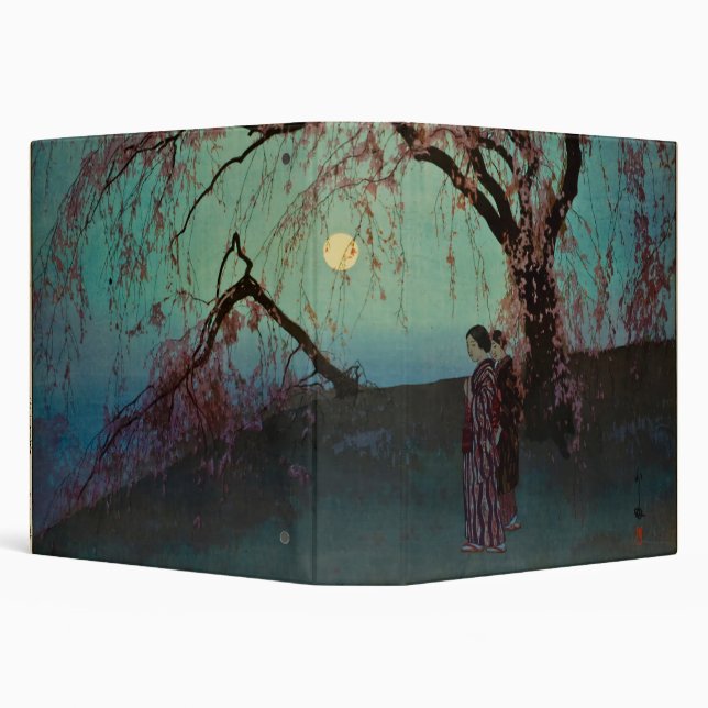 Classeur Kumoi Cherry Trees 1920 imprimé en bois japonais (Arrière-plan)