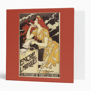 Classeur L. Marquet Ink Rouge-A dirigé la femme et l'harpe