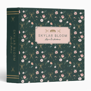 Classeur La beauté florale du ciseau Vintage d'or féminin