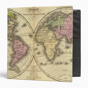 Classeur La carte du monde à double hémisphère