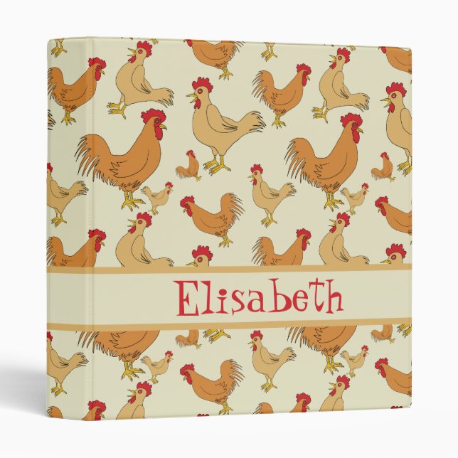 Classeur La conception Brown de poulet personnalisent (Devant/Côté)