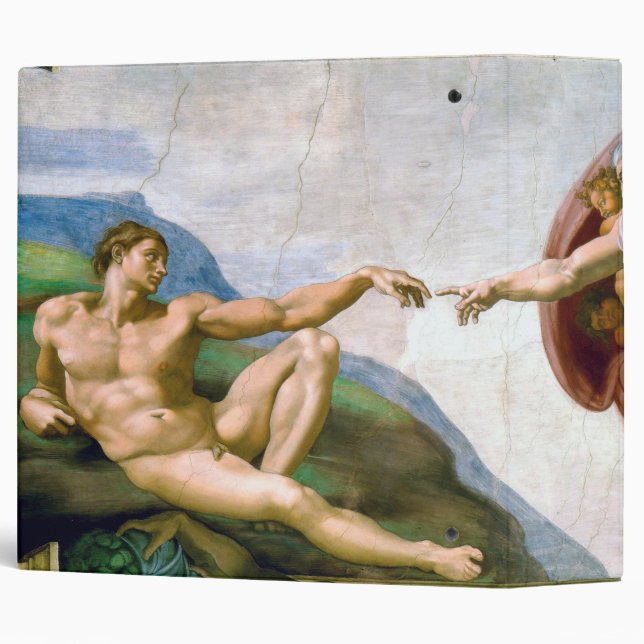 Classeur La création d'Adam, Michel-Ange (Dos/Côté)