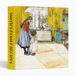 Classeur La cuisine Carl Larsson Vintage Beaux-Arts Personn