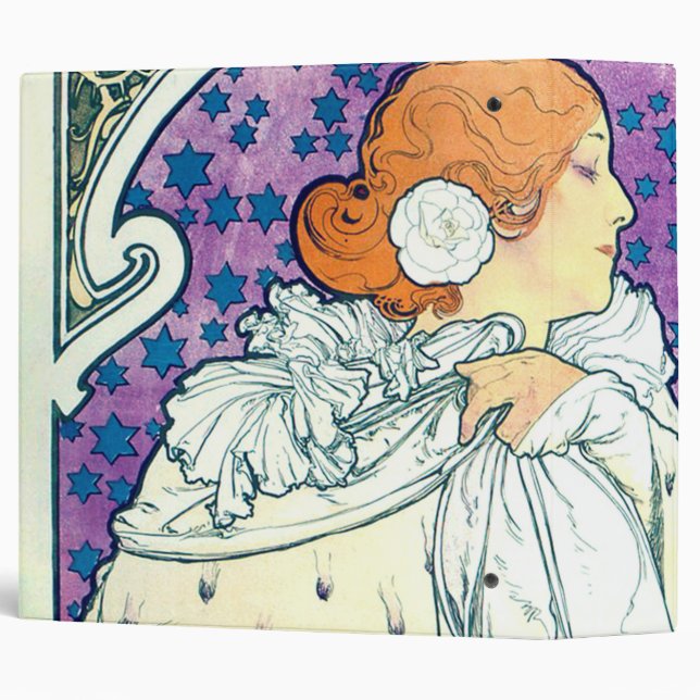Classeur La Dame des Camelias, Alphonse Mucha (Dos/Côté)