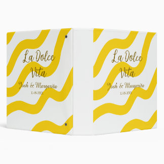 Classeur La Dolce Vita jaune mariage couple Nom date glit