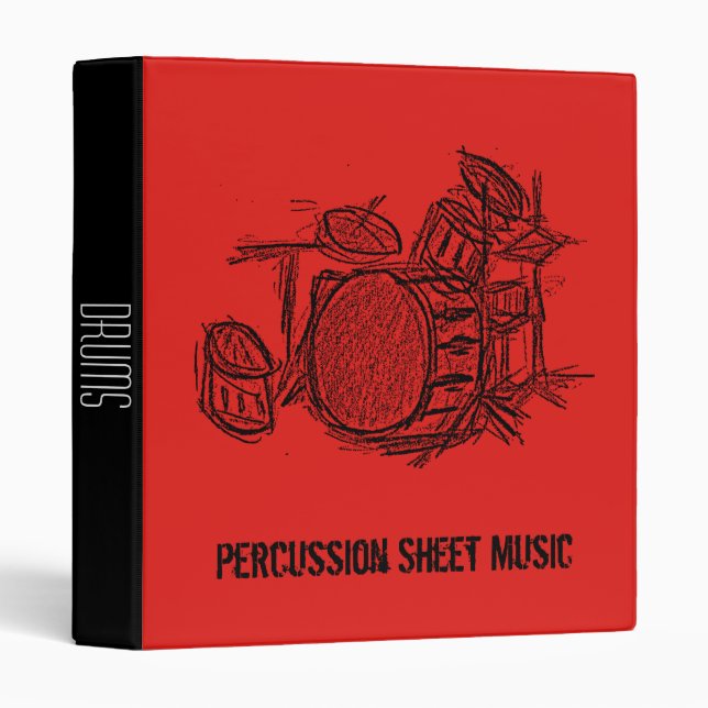 Classeur La percussion bat du tambour du dossier d'étudiant (Devant/Côté)
