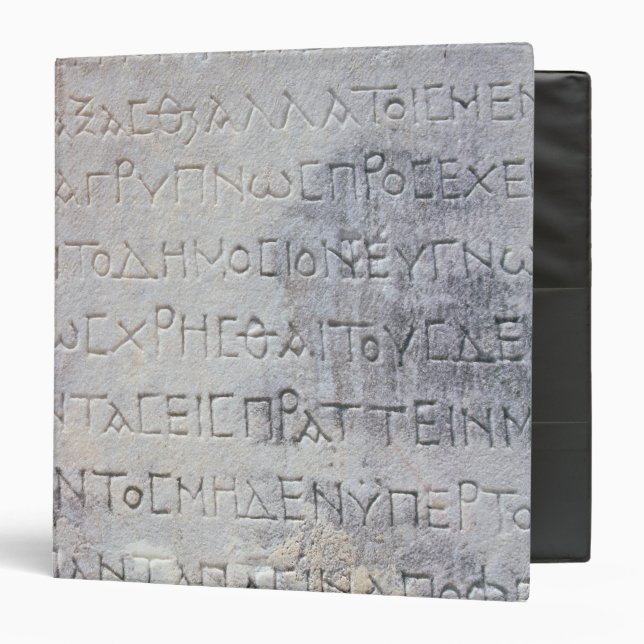 Classeur La pierre hellénistique d'épigraphe, a trouvé dans (Devant/Intérieur)