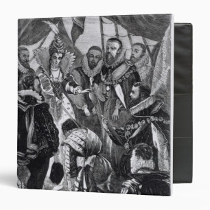 Classeur La Reine Elizabeth I Francis Drake adoubant