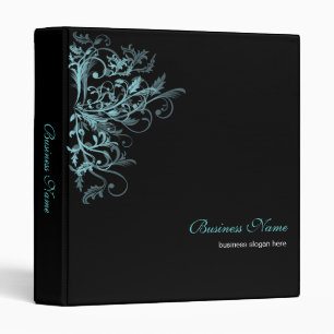 Classeur La rétro fleur élégante de turquoise tourbillonne